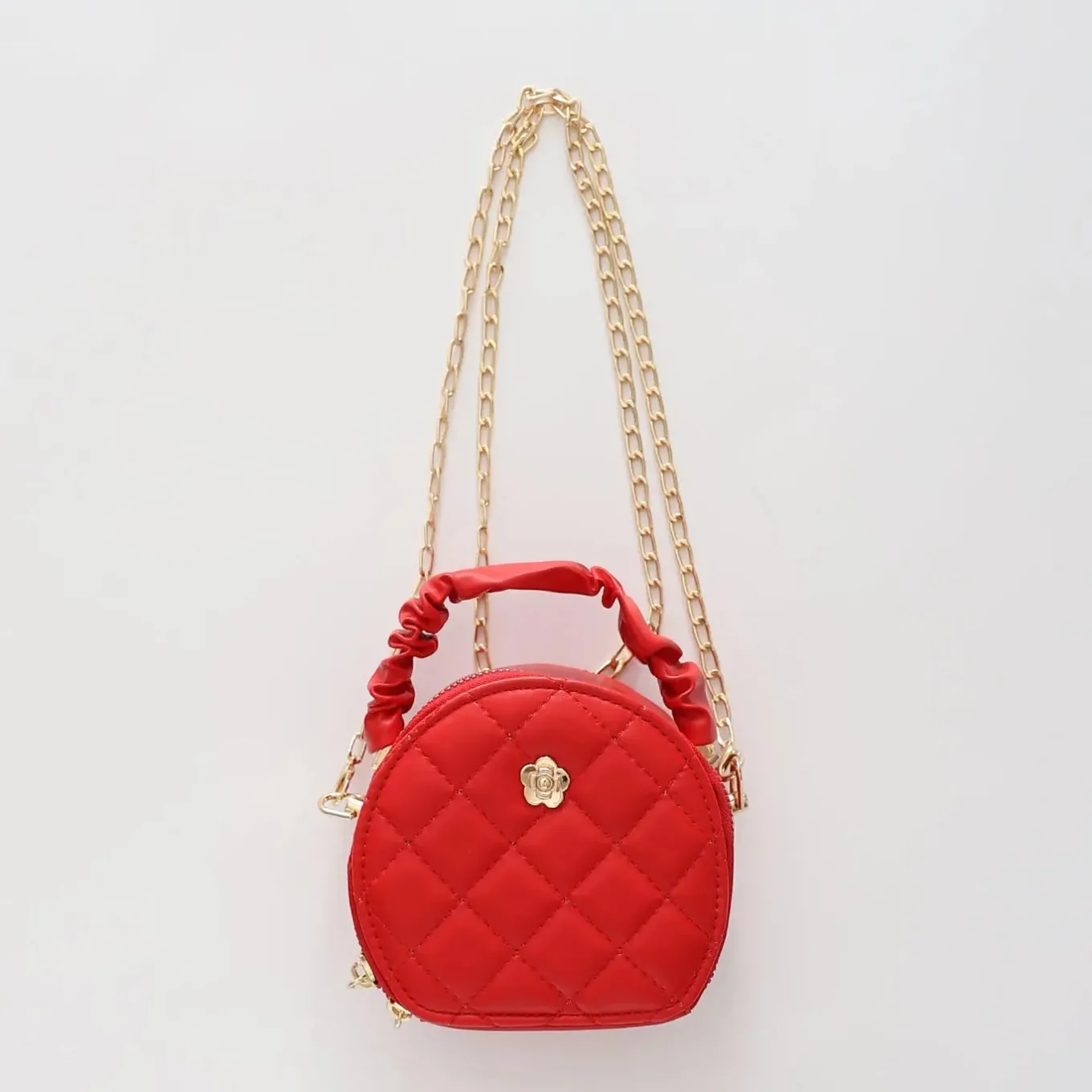 Girls Red Round Handbag