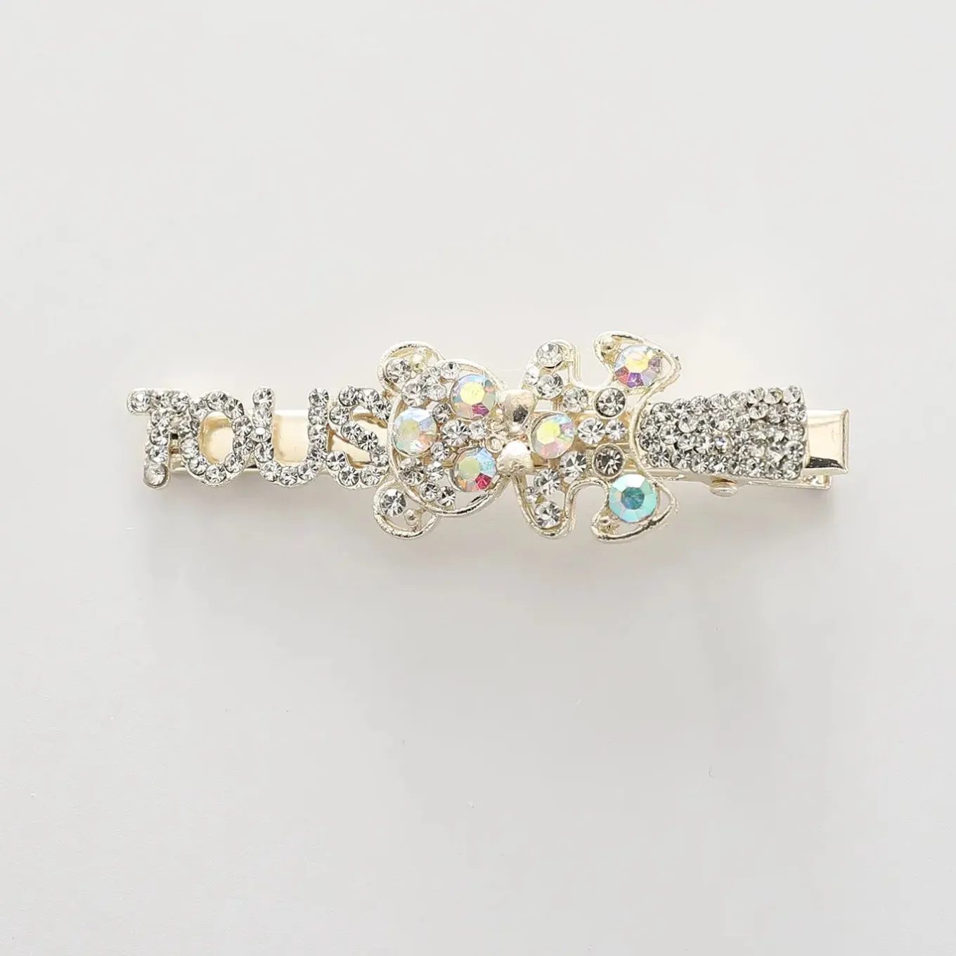 Girls Sparkly Bear Hair Clip