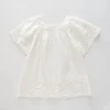 Girl's White Broiderie Anglais Top