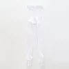 Girls White Cable Knit Tights