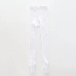 Girls White Cable Knit Tights