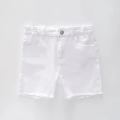 Girl's White Denim Shorts
