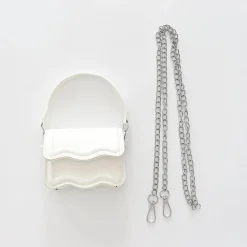 Girls White Wavy Crossbody Bag