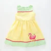 Girl's Yellow and Green Flamingo Dress