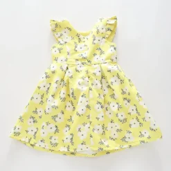 Girl's Yellow Floral Party Dress