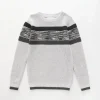 Grey and Black Waffle Knit, Older Boys Jumper