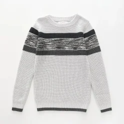 Grey and Black Waffle Knit, Older Boys Jumper