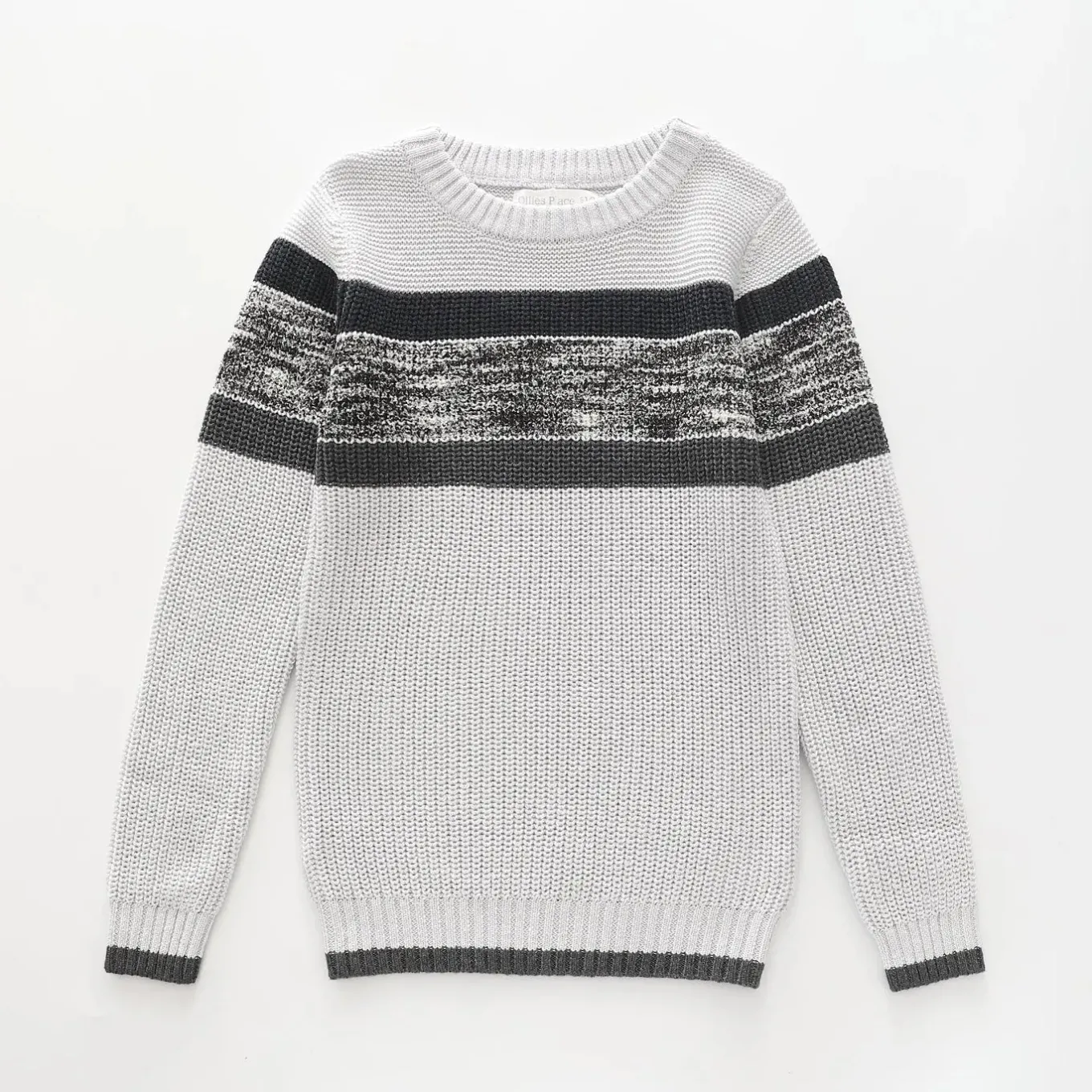 Grey and Black Waffle Knit, Older Boys Jumper