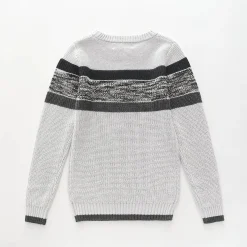 Grey and Black Waffle Knit, Older Boys Jumper