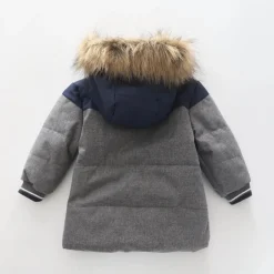 Grey, Boys Hooded Puffer Jacket