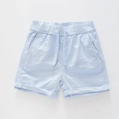 Infant and Toddler Boy's Blue Linen Shorts