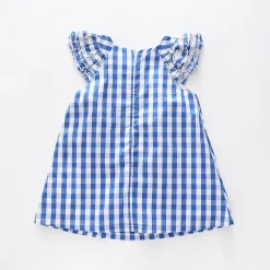 Infant Girls, Navy Daisy Check Dress