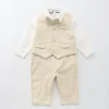 LINEN SUIT 4P 4X0-0 SAND