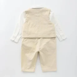 LINEN SUIT 4P 4X0-0 SAND