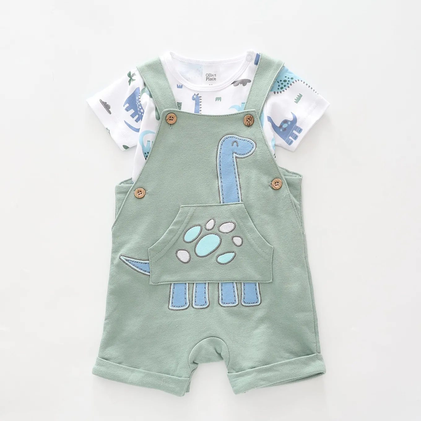 Little Dino Shortalls Set