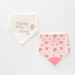 Little Flower 2pc Bandana Bib Set