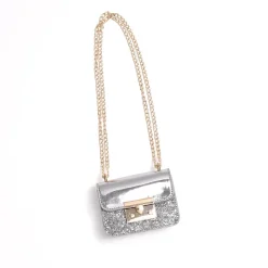 Metallic Silver Glitter Bag