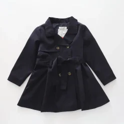 Navy Blue, Junior Girls Trench Coat