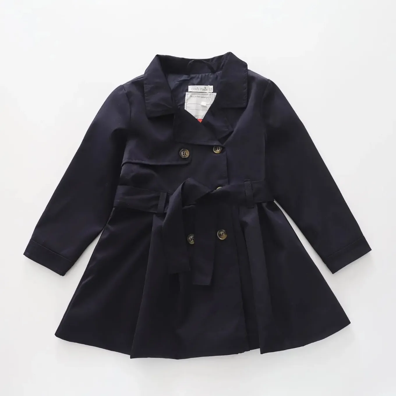 Navy Blue, Junior Girls Trench Coat