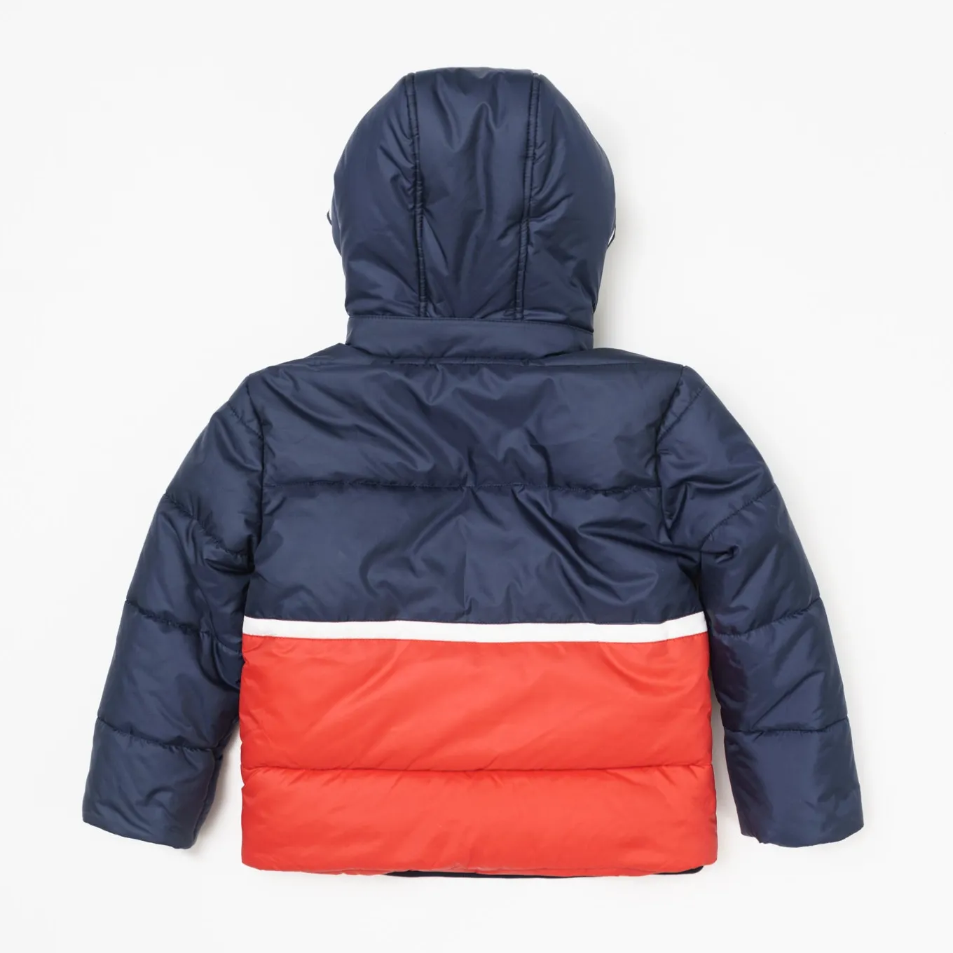 Navy Red Hooded Puffer Jacket - Toddler Boy
