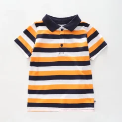 Orange Stripe Polo Tee