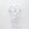 7pc cotton interlock baby gift set Cute safari animal print