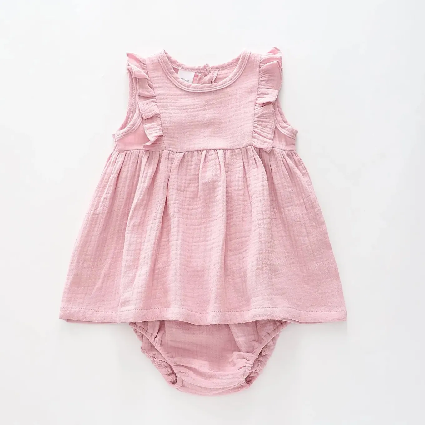 Pink Cheesecloth Dress Set