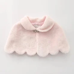 Pink Faux Fur Stole Cape