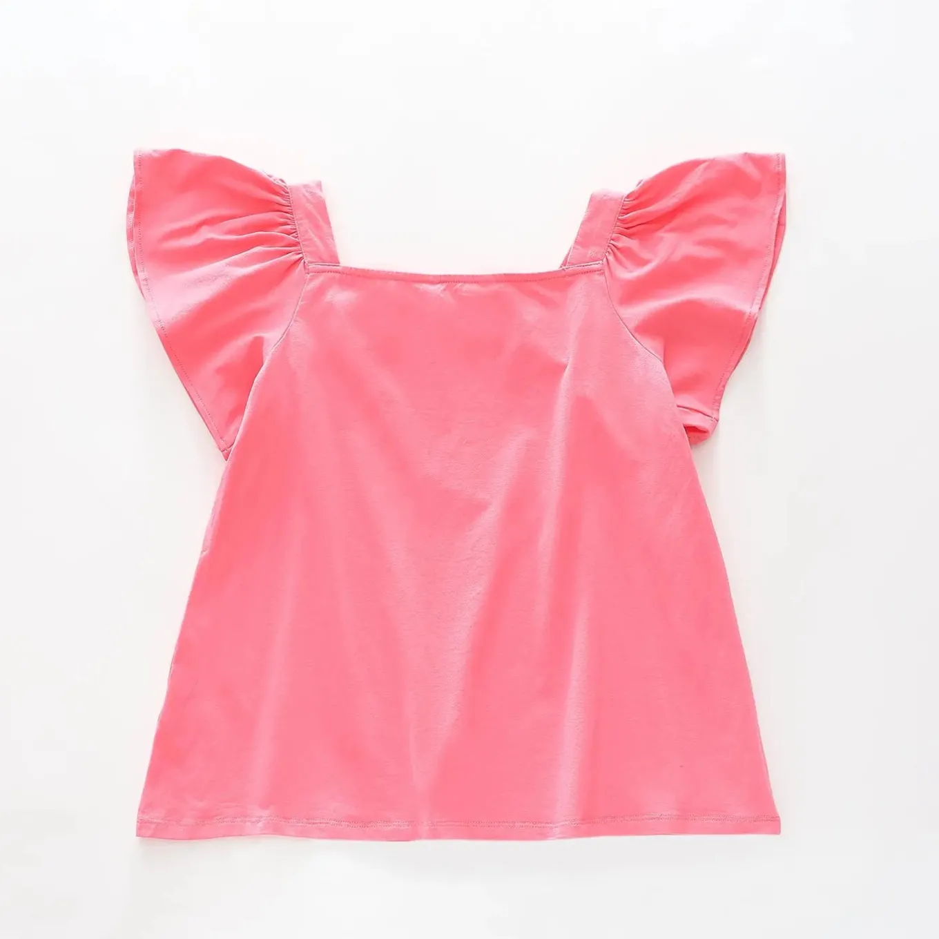 Pink Flutter Sleeve Top