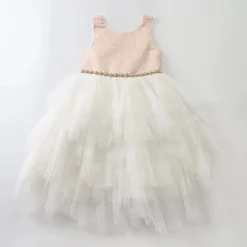 Pink Jacquard Tulle Dress