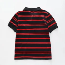 Red Stripes, Boys Polo Shirt