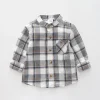 Tan Plaid, Infant Boys Button Down Shirt