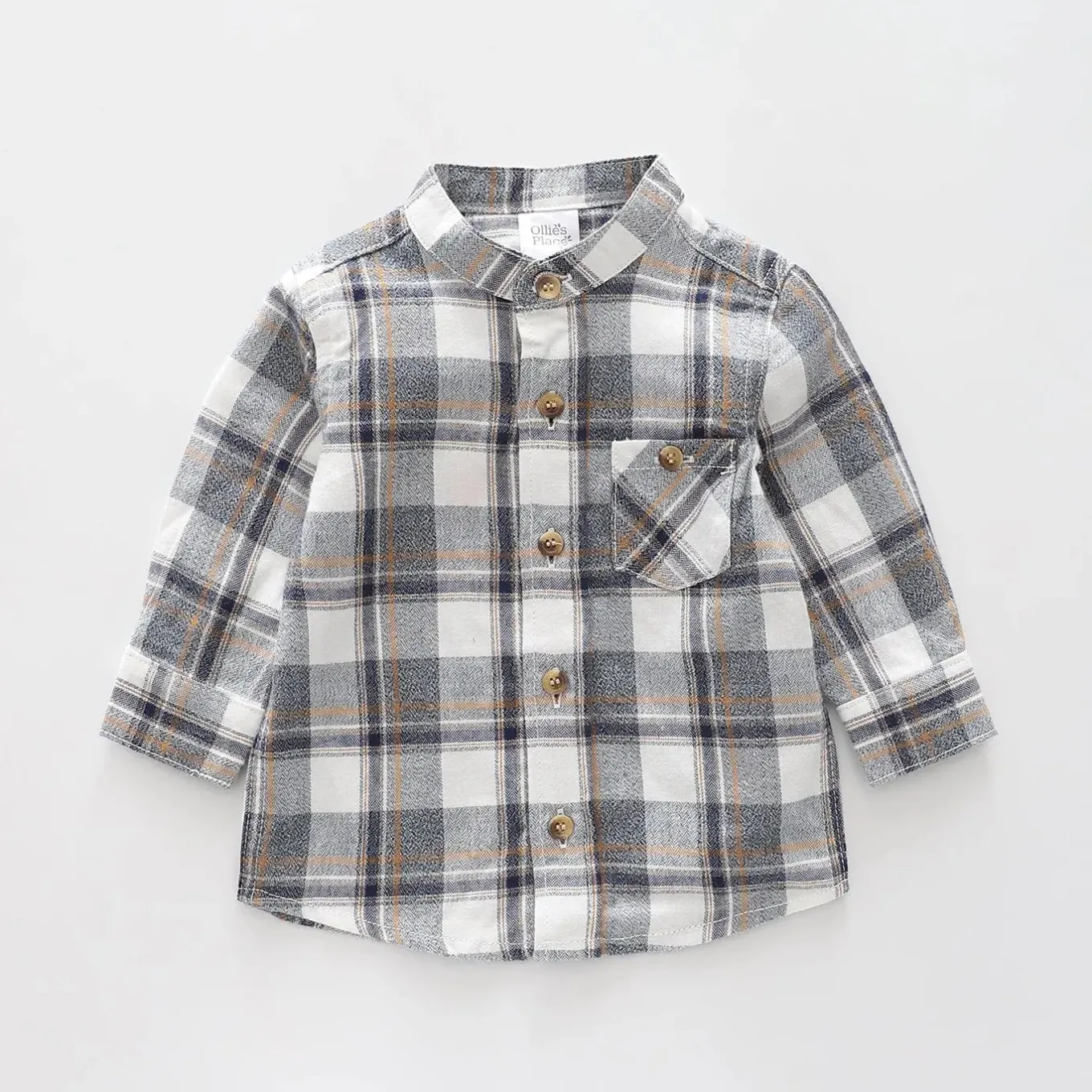 Tan Plaid, Infant Boys Button Down Shirt