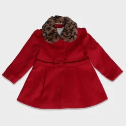 Tiffany Red Jacket with Faux Fur Collar - Toddler Girl
