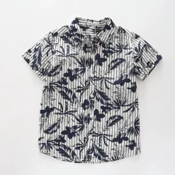 Tropical Print Collared Shirt