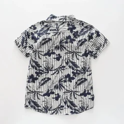 Tropical Print Collared Shirt