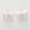 White and Pink Butterfly Hair Clips