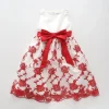 White and Red Lace Dress