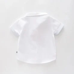 White Woven Collared Shirt